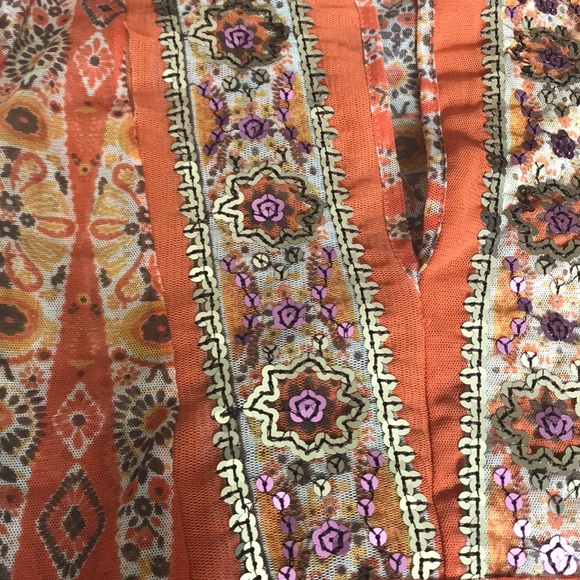 Orange multi print top - Picture 2 of 2